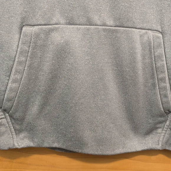 Under Amour UA Men's Med Hoodie Gray Cold Gear Fleece Big Logo Pullover Sweater - Picture 8 of 12